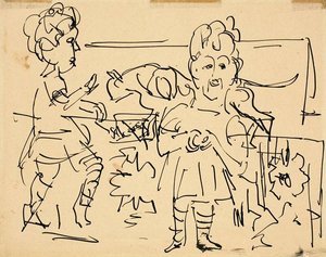 遊んでいる子供たち 作： Ernst Ludwig Kirchner